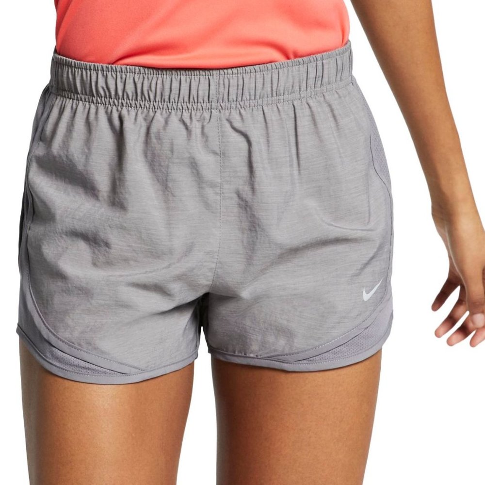 Nike Women's Dri-FIT Modern Tempo Print 3" Running Shorts - Gunsmoke Gray